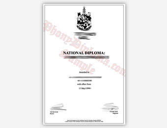 Technikon Natal - Fake Diploma Sample from Africa
